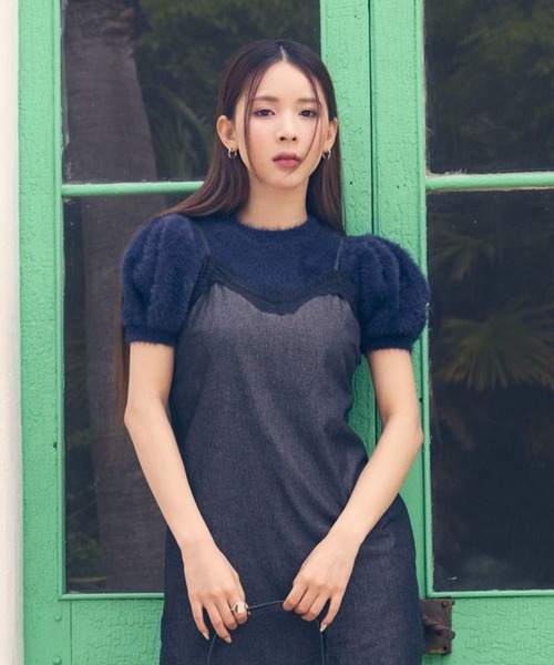 FOREVER 21（フォーエバー トゥエンティーワン）の「【ミチ】パフスリーブニット（ニット/セーター・レディース・ネイビー/ピンク/ナチュラル・SMALL/MEDIUM）」の3枚目の写真