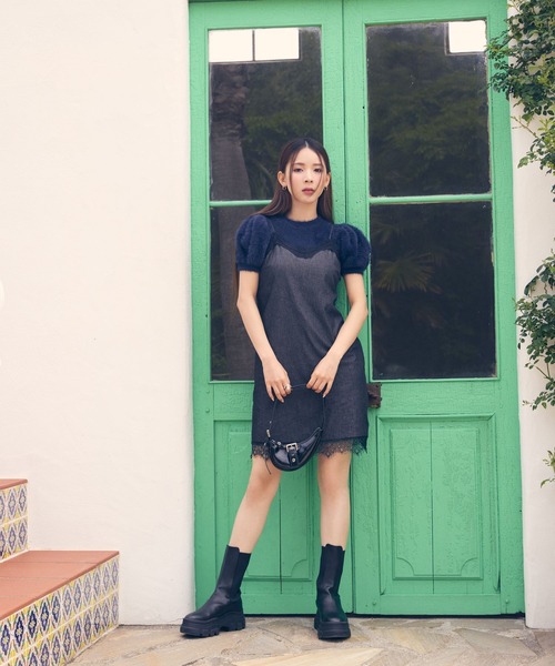 FOREVER 21（フォーエバー トゥエンティーワン）の「【ミチ】パフスリーブニット（ニット/セーター・レディース・ネイビー/ピンク/ナチュラル・SMALL/MEDIUM）」の7枚目の写真