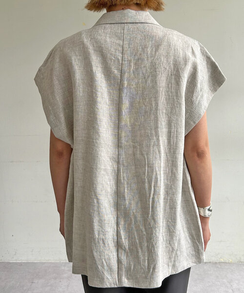 SHENERY（シーナリー）の「フレンチスリーブリネンジャケットベスト（ベスト・レディース・ブラック/ベージュ・FREE）」の16枚目の写真