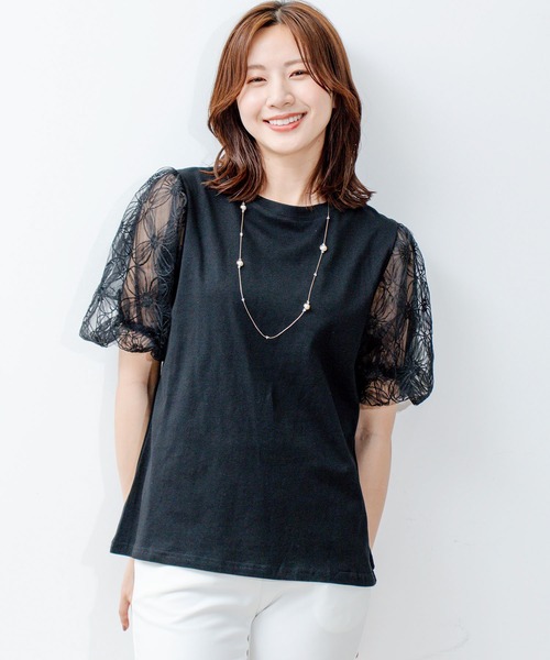 Jayro(ジャイロ)の「シアースリープトップス(Tシャツ/カットソー・レディース・ブラック/ホワイト・FREE)」の2枚目の写真