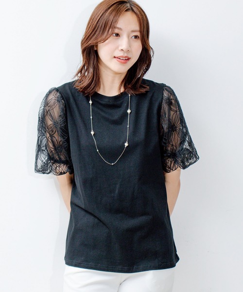 Jayro(ジャイロ)の「シアースリープトップス(Tシャツ/カットソー・レディース・ブラック/ホワイト・FREE)」の3枚目の写真