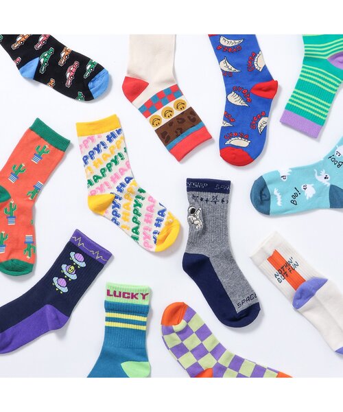 BREEZE（ブリーズ）の「BOYS総柄ソックス（ソックス/靴下・キッズ・ネイビー/オレンジ/ライム/ブルー/ブラック/アイボリー・15 /18/21）」の11枚目の写真