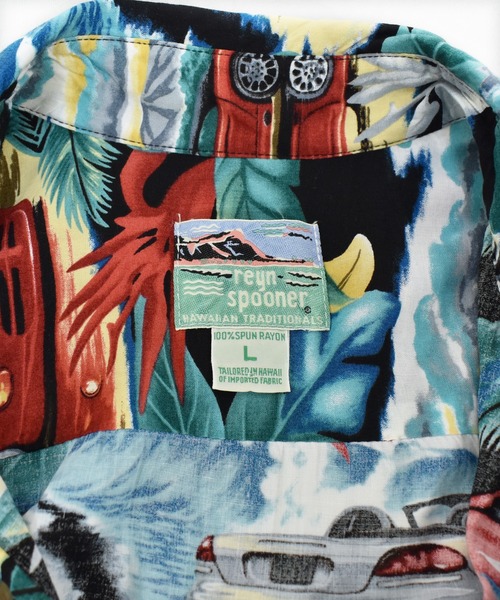 reyn spooner(レインスプーナー)の「【ヴィンテージ古着】80~90's reyn spooner / レインスプーナー ビーチ×車 アロハシャツ ハワイアンシャツ(シャツ/ブラウス・メンズ・その他・LARGE)」の4枚目の写真