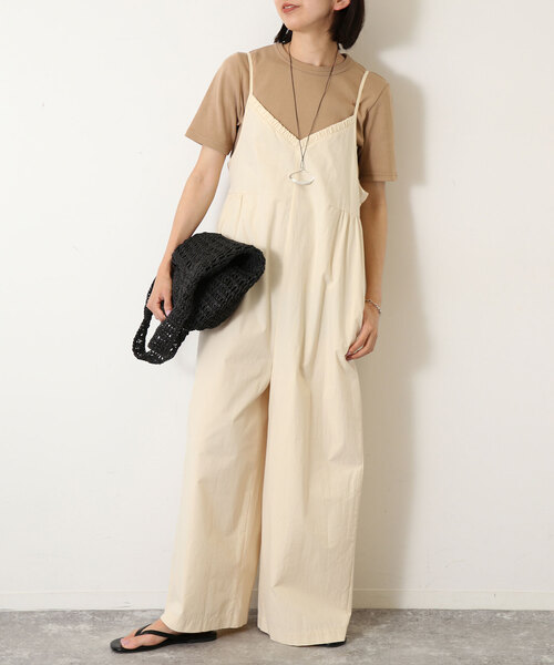 SLOBE IENA(スローブイエナ)の「キャミ オールインワン(つなぎ/オールインワン・レディース・ブラック/アイボリー・FREE)」の1枚目の写真