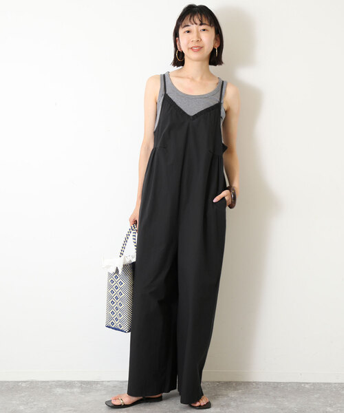 SLOBE IENA(スローブイエナ)の「キャミ オールインワン(つなぎ/オールインワン・レディース・ブラック/アイボリー・FREE)」の4枚目の写真