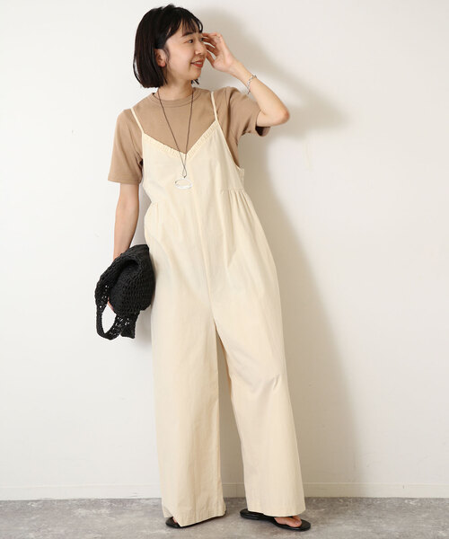 SLOBE IENA(スローブイエナ)の「キャミ オールインワン(つなぎ/オールインワン・レディース・ブラック/アイボリー・FREE)」の10枚目の写真