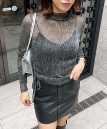 SPIRALGIRL | ラメプリーツインナートップス(Tシャツ/カットソー)