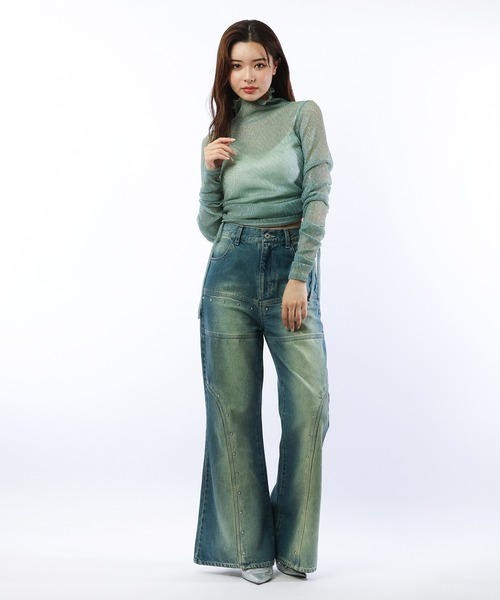 SPIRALGIRL（スパイラルガール）の「ラメプリーツインナートップス（Tシャツ/カットソー・レディース・ブラック/グリーン/シルバー・FREE）」の19枚目の写真