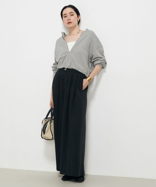 NOLLEY’S(ノーリーズ)の「ヴィンテージ裏毛ショートブルゾン(ブルゾン・レディース・グレイッシュベージュ/ライトグレー・FREE)」の6枚目の写真