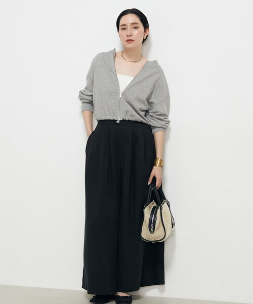 NOLLEY’S(ノーリーズ)の「ヴィンテージ裏毛ショートブルゾン(ブルゾン・レディース・グレイッシュベージュ/ライトグレー・FREE)」の8枚目の写真