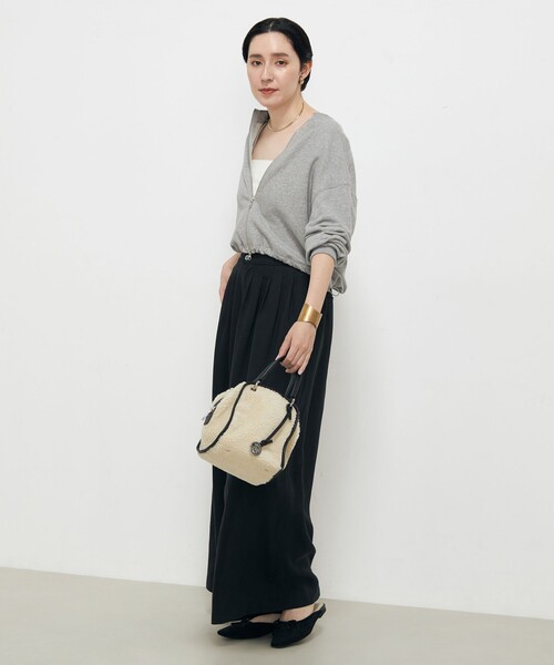 NOLLEY’S(ノーリーズ)の「ヴィンテージ裏毛ショートブルゾン(ブルゾン・レディース・グレイッシュベージュ/ライトグレー・FREE)」の12枚目の写真