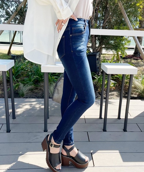 GORGE(ゴージ)の「《美脚見え×ストレッチ》レディース スキニーデニム 定番細身シルエット 春夏秋冬(デニムパンツ・レディース・ブラック/ブルー系その他/ブルー/サックスブルー/インディゴブルー・M/S/XS/L)」の12枚目の写真