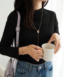 Viola e Viola（ヴィオラエヴィオラ）の「≪温リブ≫裏起毛プルオーバー（プチハイネック）（Tシャツ/カットソー）」