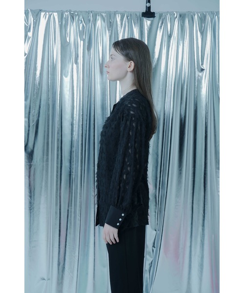 :ETHROF(イーサオブ)の「FRINGE JACQUARD 2WAY SHIRT(シャツ/ブラウス・レディース・ブラック・FREE)」の8枚目の写真