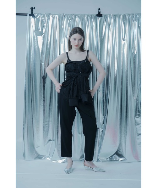 :ETHROF(イーサオブ)の「FRINGE JACQUARD 2WAY SHIRT(シャツ/ブラウス・レディース・ブラック・FREE)」の9枚目の写真
