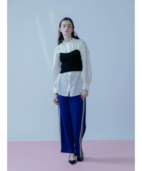 :ETHROF(イーサオブ)の「FRINGE JACQUARD 2WAY SHIRT(シャツ/ブラウス・レディース・ブラック・FREE)」の12枚目の写真