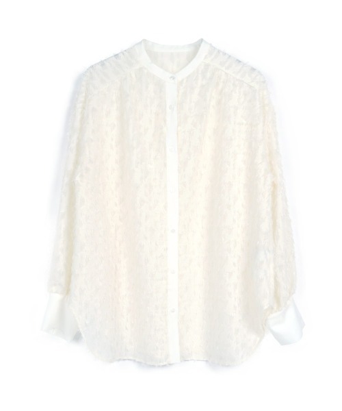 :ETHROF(イーサオブ)の「FRINGE JACQUARD 2WAY SHIRT(シャツ/ブラウス・レディース・ブラック・FREE)」の15枚目の写真