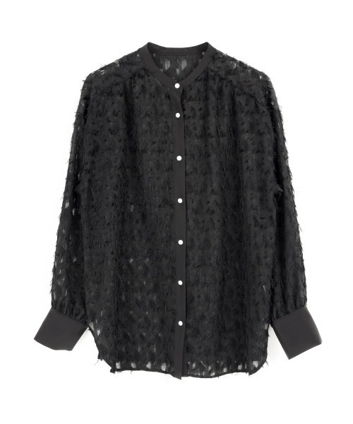:ETHROF(イーサオブ)の「FRINGE JACQUARD 2WAY SHIRT(シャツ/ブラウス・レディース・ブラック・FREE)」の16枚目の写真