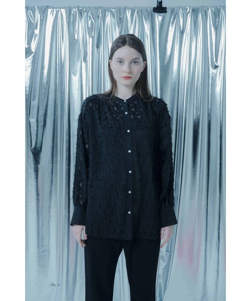 :ETHROF(イーサオブ)の「FRINGE JACQUARD 2WAY SHIRT(シャツ/ブラウス・レディース・ブラック・FREE)」の14枚目の写真