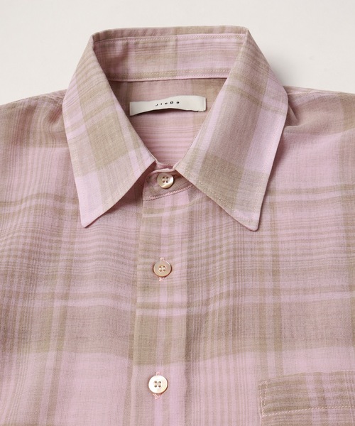 Jieda（ジエダ）の「CHECK SHIRT S/S（シャツ/ブラウス・メンズ・ライトピンク/ライトグレー・1/2）」の14枚目の写真