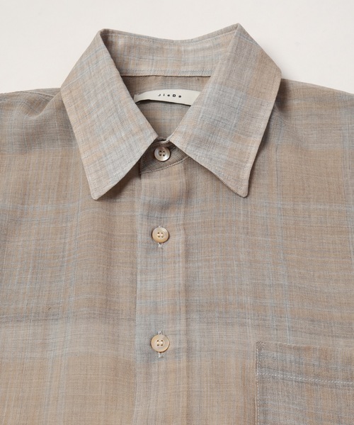 Jieda（ジエダ）の「CHECK SHIRT S/S（シャツ/ブラウス・メンズ・ライトピンク/ライトグレー・1/2）」の8枚目の写真