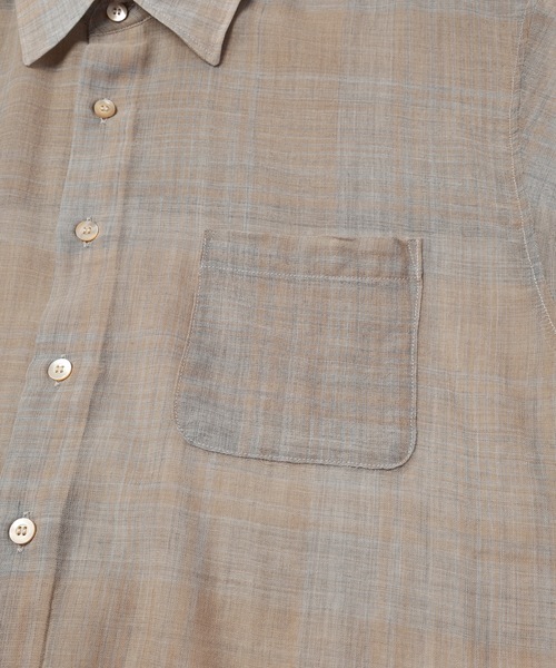 Jieda（ジエダ）の「CHECK SHIRT S/S（シャツ/ブラウス・メンズ・ライトピンク/ライトグレー・1/2）」の7枚目の写真