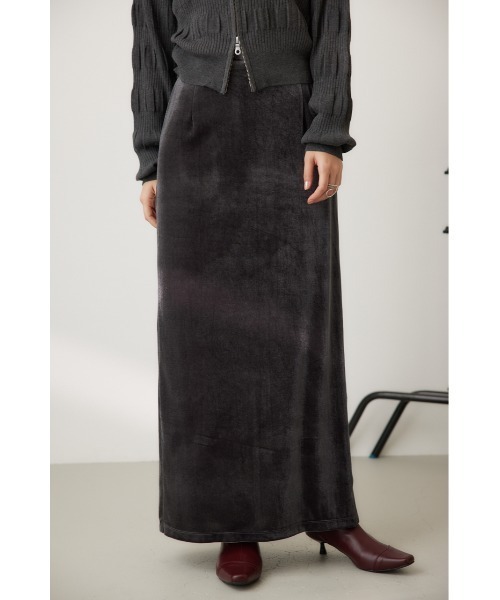 crie conforto(クリーコンフォルト)の「ベロアストレートロングスカート(スカート・レディース・モカ/ダークグレー/ブラウン・SMALL/MEDIUM)」の2枚目の写真