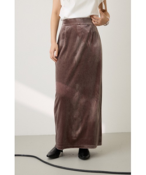 crie conforto(クリーコンフォルト)の「ベロアストレートロングスカート(スカート・レディース・モカ/ダークグレー/ブラウン・SMALL/MEDIUM)」の3枚目の写真