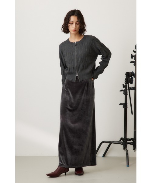 crie conforto(クリーコンフォルト)の「ベロアストレートロングスカート(スカート・レディース・モカ/ダークグレー/ブラウン・SMALL/MEDIUM)」の6枚目の写真