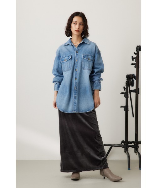 crie conforto(クリーコンフォルト)の「ベロアストレートロングスカート(スカート・レディース・モカ/ダークグレー/ブラウン・SMALL/MEDIUM)」の7枚目の写真