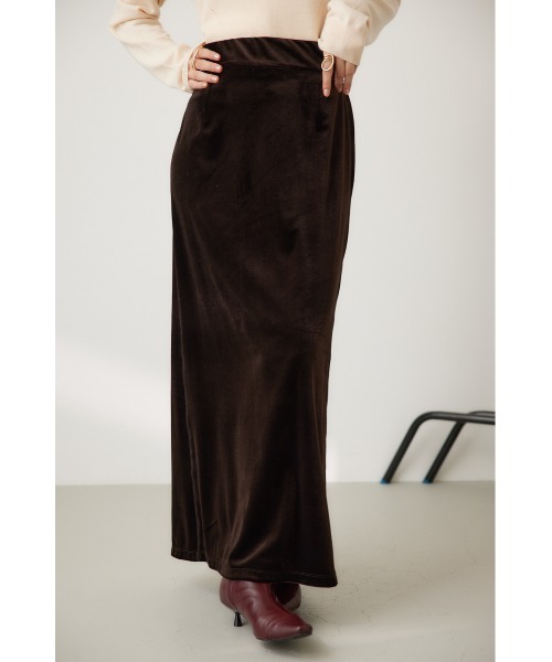 crie conforto(クリーコンフォルト)の「ベロアストレートロングスカート(スカート・レディース・モカ/ダークグレー/ブラウン・SMALL/MEDIUM)」の15枚目の写真