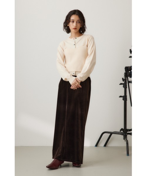 crie conforto(クリーコンフォルト)の「ベロアストレートロングスカート(スカート・レディース・モカ/ダークグレー/ブラウン・SMALL/MEDIUM)」の16枚目の写真