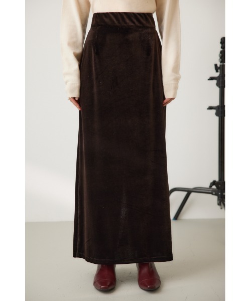 crie conforto(クリーコンフォルト)の「ベロアストレートロングスカート(スカート・レディース・モカ/ダークグレー/ブラウン・SMALL/MEDIUM)」の18枚目の写真