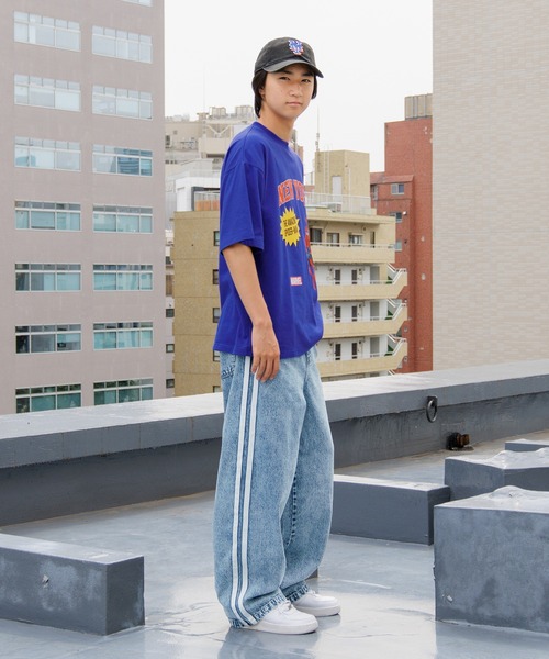 GLAZOS（グラソス）の「デニム・配色ラインパンツ（その他パンツ・キッズ・ライトブルー/ブラック・S/M/L/LL）」の9枚目の写真