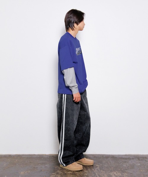 GLAZOS（グラソス）の「デニム・配色ラインパンツ（その他パンツ・キッズ・ライトブルー/ブラック・S/M/L/LL）」の12枚目の写真