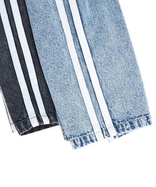 GLAZOS（グラソス）の「デニム・配色ラインパンツ（その他パンツ・キッズ・ライトブルー/ブラック・S/M/L/LL）」の5枚目の写真