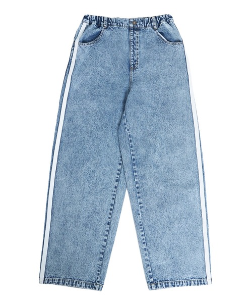 GLAZOS（グラソス）の「デニム・配色ラインパンツ（その他パンツ・キッズ・ライトブルー/ブラック・S/M/L/LL）」の7枚目の写真