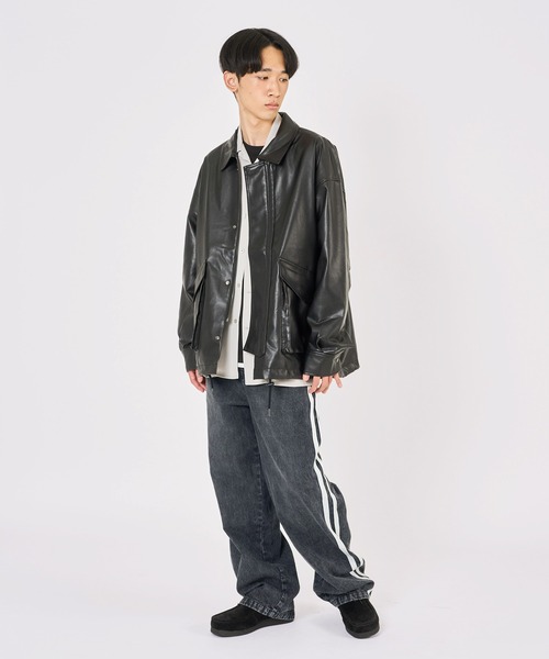 GLAZOS（グラソス）の「デニム・配色ラインパンツ（その他パンツ・キッズ・ライトブルー/ブラック・S/M/L/LL）」の14枚目の写真