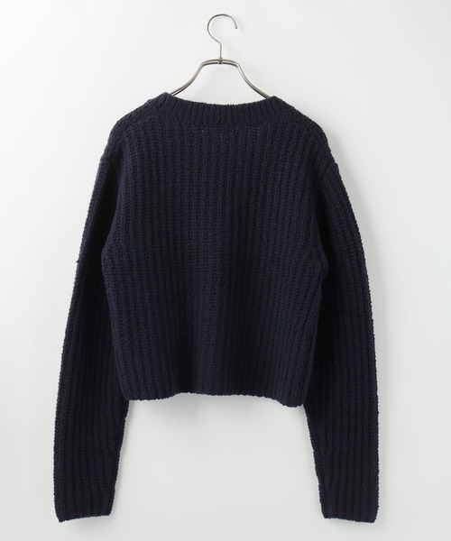 yuw（ユウ）の「ウールブレンドカシュクールカーディガン　144123（カーディガン/ボレロ・レディース・ネイビー/ピンク・FREE）」の3枚目の写真