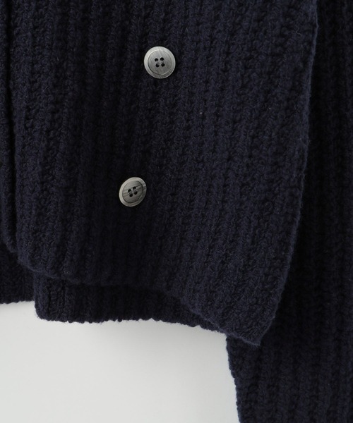 yuw（ユウ）の「ウールブレンドカシュクールカーディガン　144123（カーディガン/ボレロ・レディース・ネイビー/ピンク・FREE）」の5枚目の写真