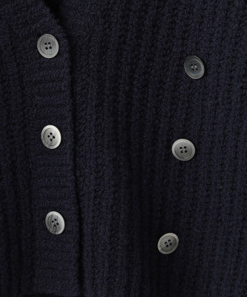 yuw（ユウ）の「ウールブレンドカシュクールカーディガン　144123（カーディガン/ボレロ・レディース・ネイビー/ピンク・FREE）」の8枚目の写真