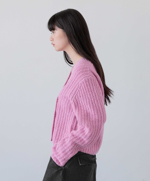 yuw（ユウ）の「ウールブレンドカシュクールカーディガン　144123（カーディガン/ボレロ・レディース・ネイビー/ピンク・FREE）」の16枚目の写真