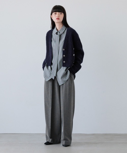 セール】ウールブレンドカシュクールカーディガン 144123