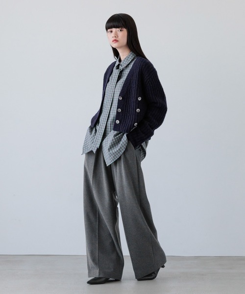 yuw（ユウ）の「ウールブレンドカシュクールカーディガン　144123（カーディガン/ボレロ・レディース・ネイビー/ピンク・FREE）」の17枚目の写真