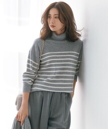 ピュアカシミヤ タートルネック ニット