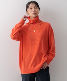 ETRO エトロ　セーター　ニット　タートルネック　オレンジ BEAMS HEART（ビームス ハート）ミドルゲージ タートルネック