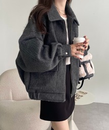 ニットシャギージップジャケットブルゾン