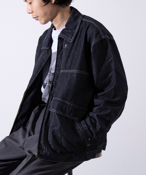 GLOSTER(グロスター)の「【GLOSTER/グロスター】DENIM/デニム ジップブルゾン(ブルゾン・メンズ・ライトブルー/ブラック/インディゴブルー・M/L)」の2枚目の写真