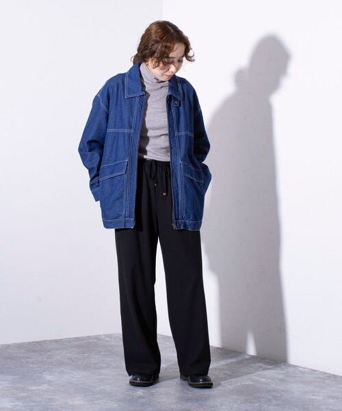 GLOSTER(グロスター)の「【GLOSTER/グロスター】DENIM/デニム ジップブルゾン(ブルゾン・メンズ・ライトブルー/ブラック/インディゴブルー・M/L)」の4枚目の写真