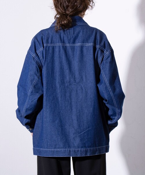 GLOSTER(グロスター)の「【GLOSTER/グロスター】DENIM/デニム ジップブルゾン(ブルゾン・メンズ・ライトブルー/ブラック/インディゴブルー・M/L)」の6枚目の写真